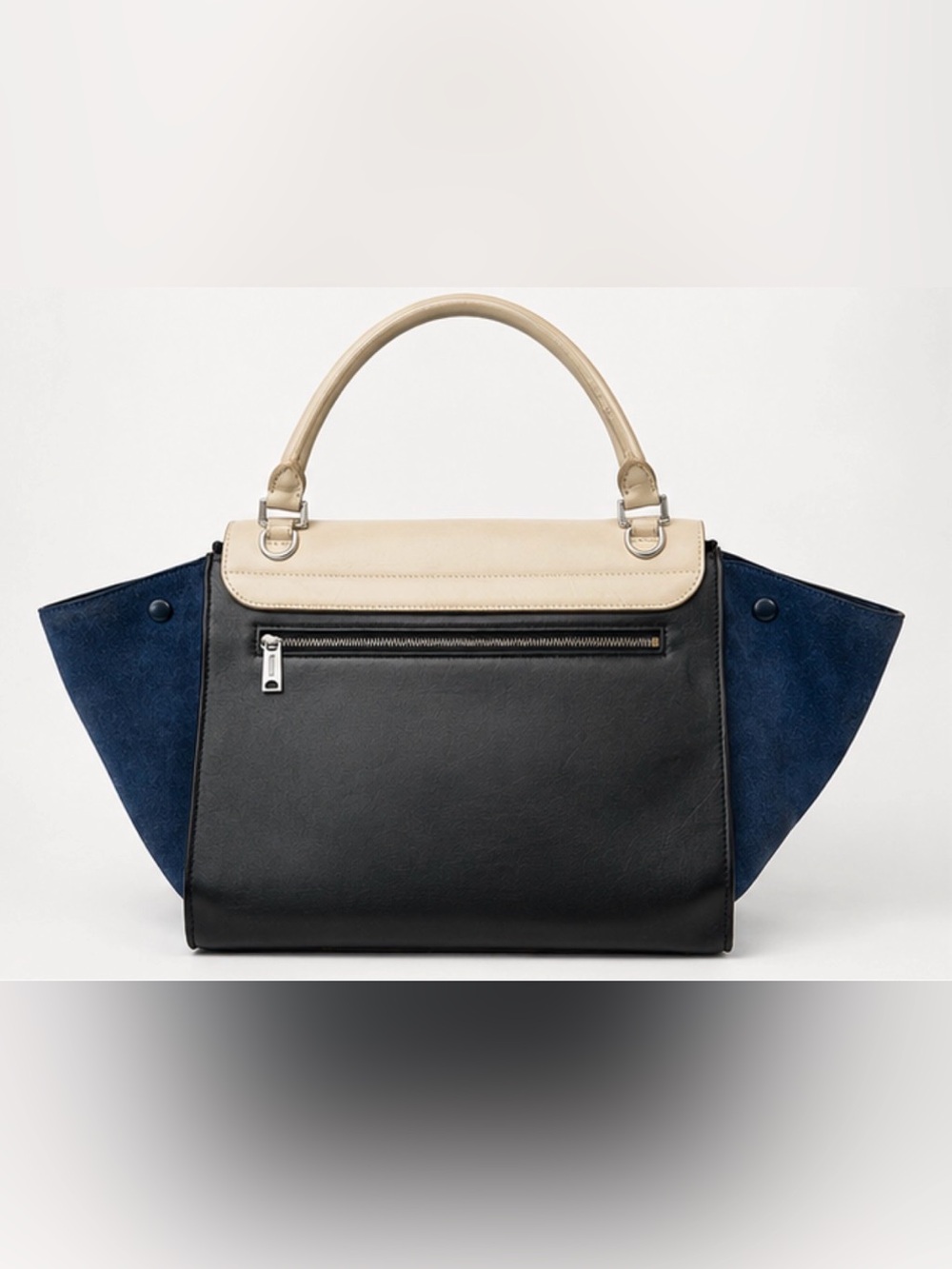 Celine Medium Trapeze Tri Color Leather Suede Satchel Phoebe Philo With COA - Picture 2 of 8